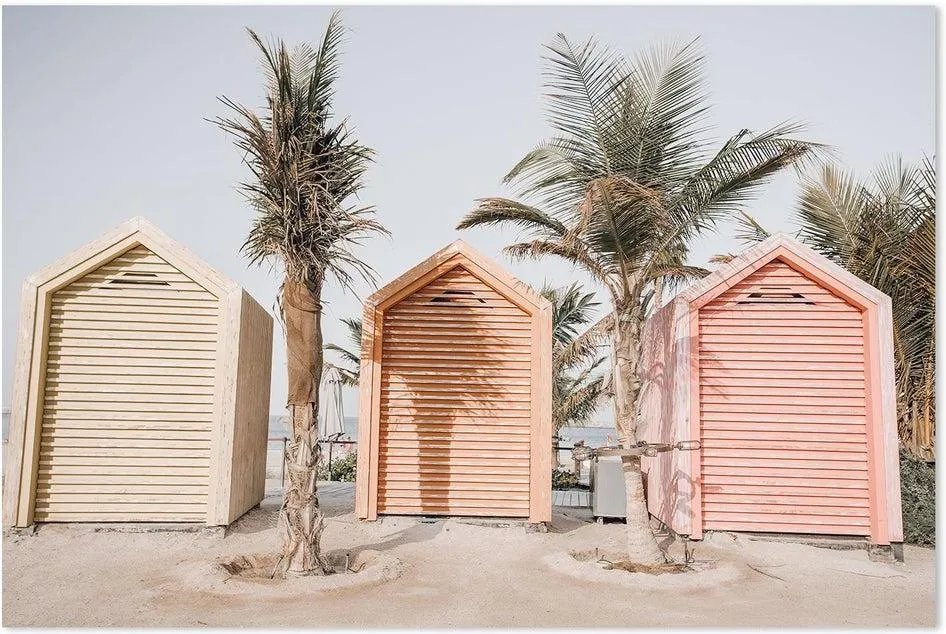 Beach Huts And Palms