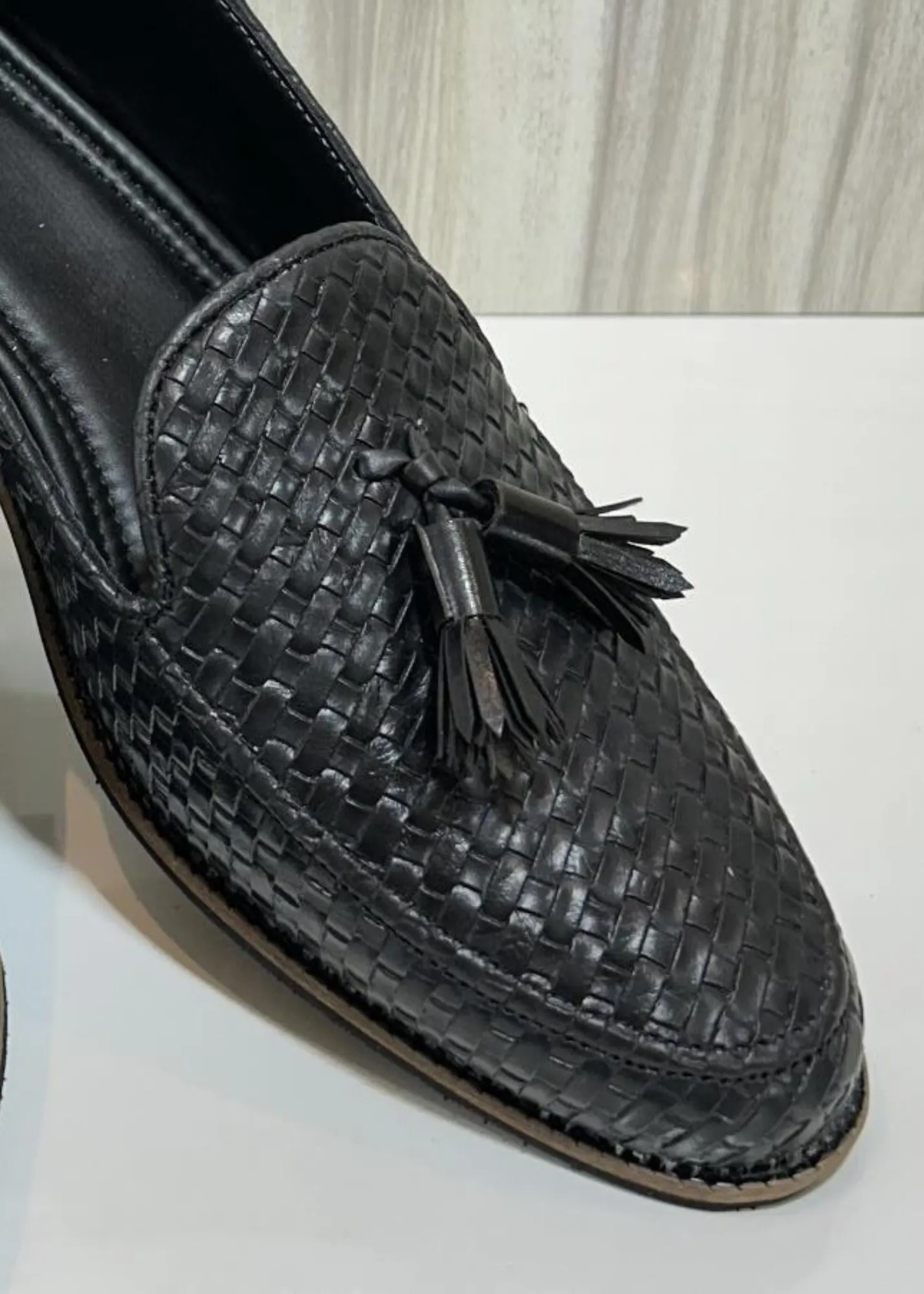 BLACK MATT LEATHER SHOES FOR MEN