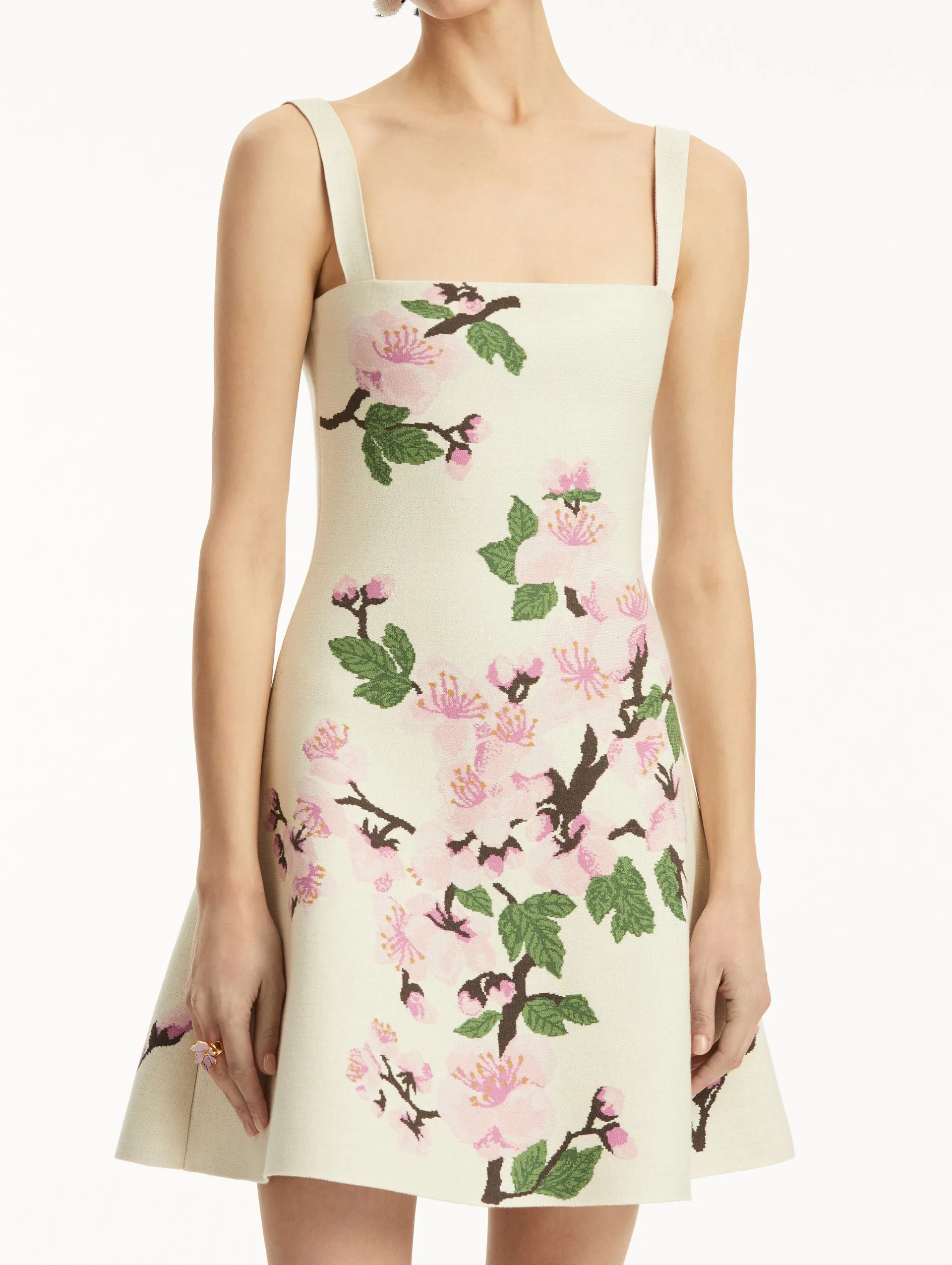 Cherry Blossom Jacquard Dress