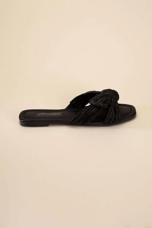 Chic Bow Strap Flat Slides Sandals