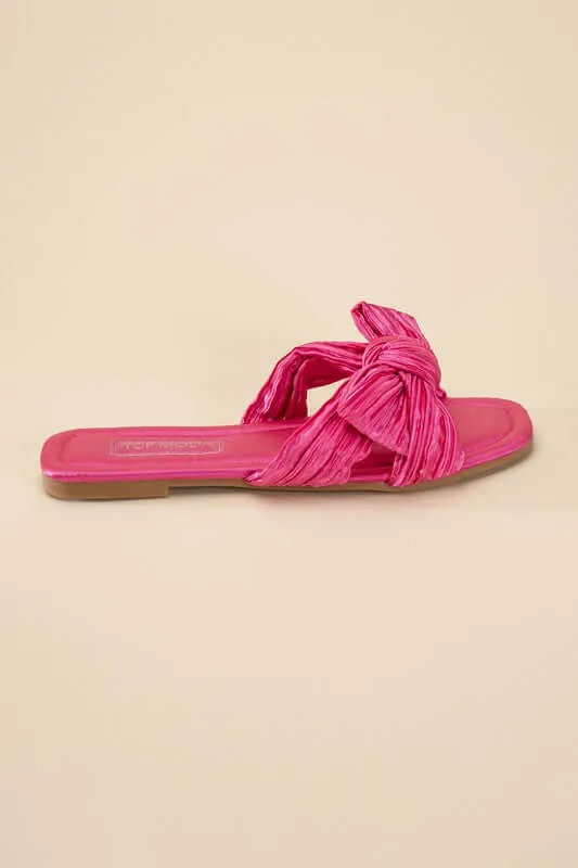 Chic Bow Strap Flat Slides Sandals