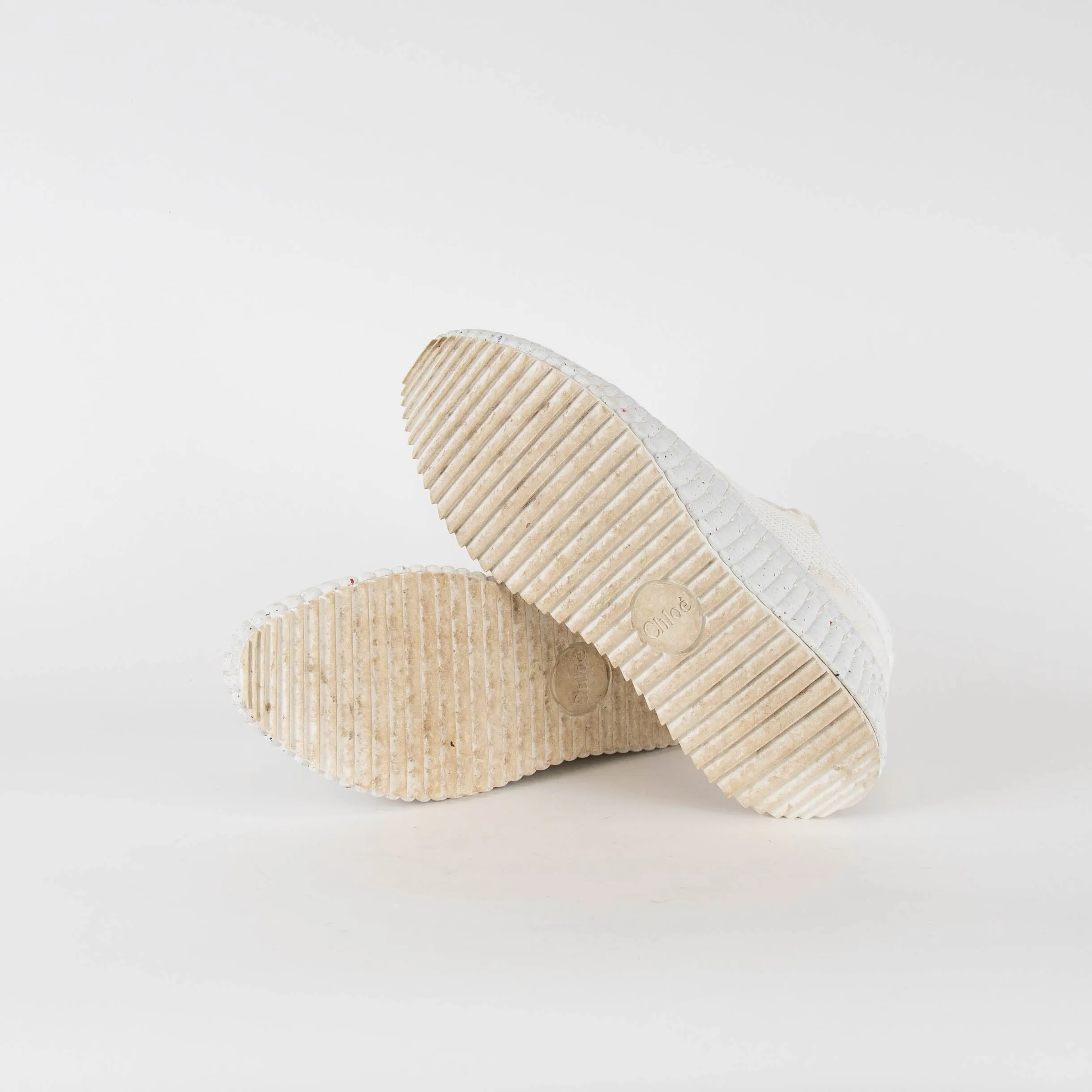 Chloe White Knitted Nama Sneakers