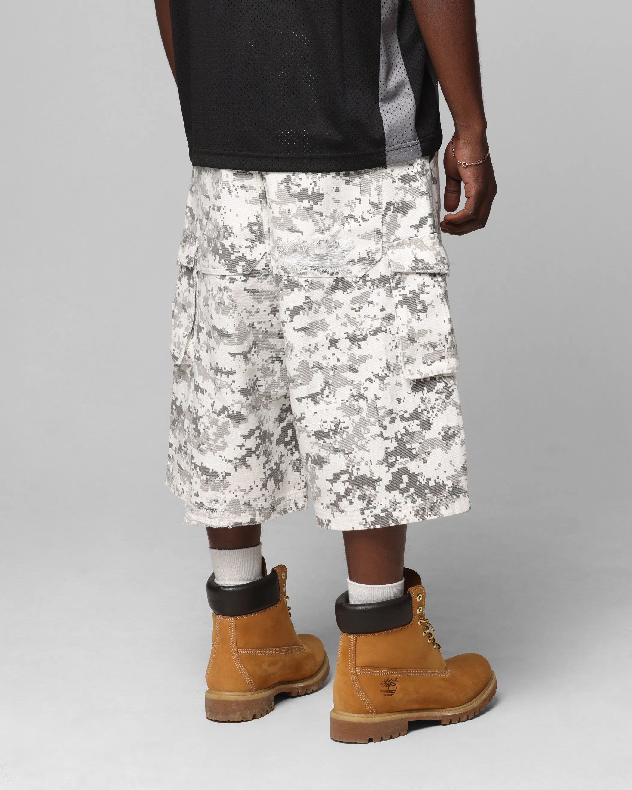 Loiter Collateral Cargo Shorts Digi Snow Camo