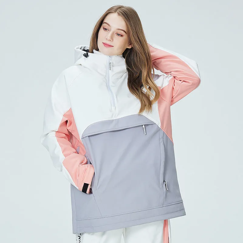 Matching Couple Anorak Snow Jacket Outdoor Half-zip Anorak Jacket
