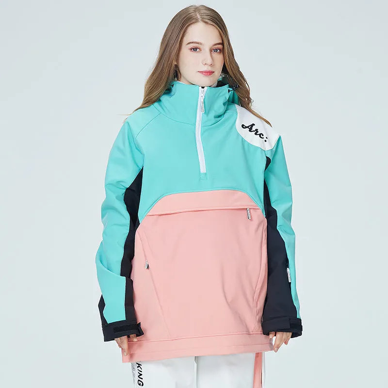 Matching Couple Anorak Snow Jacket Outdoor Half-zip Anorak Jacket