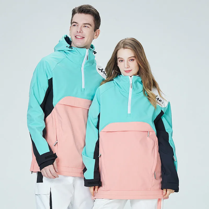 Matching Couple Anorak Snow Jacket Outdoor Half-zip Anorak Jacket