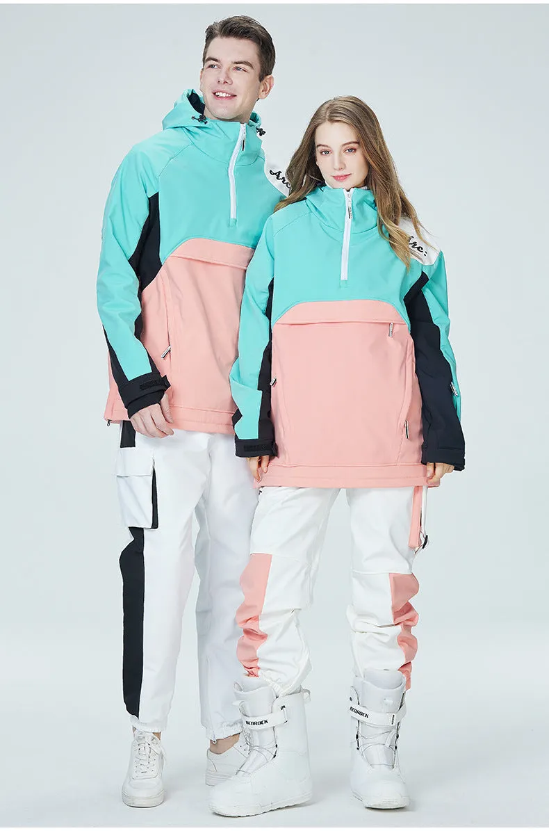 Matching Couple Anorak Snow Jacket Outdoor Half-zip Anorak Jacket