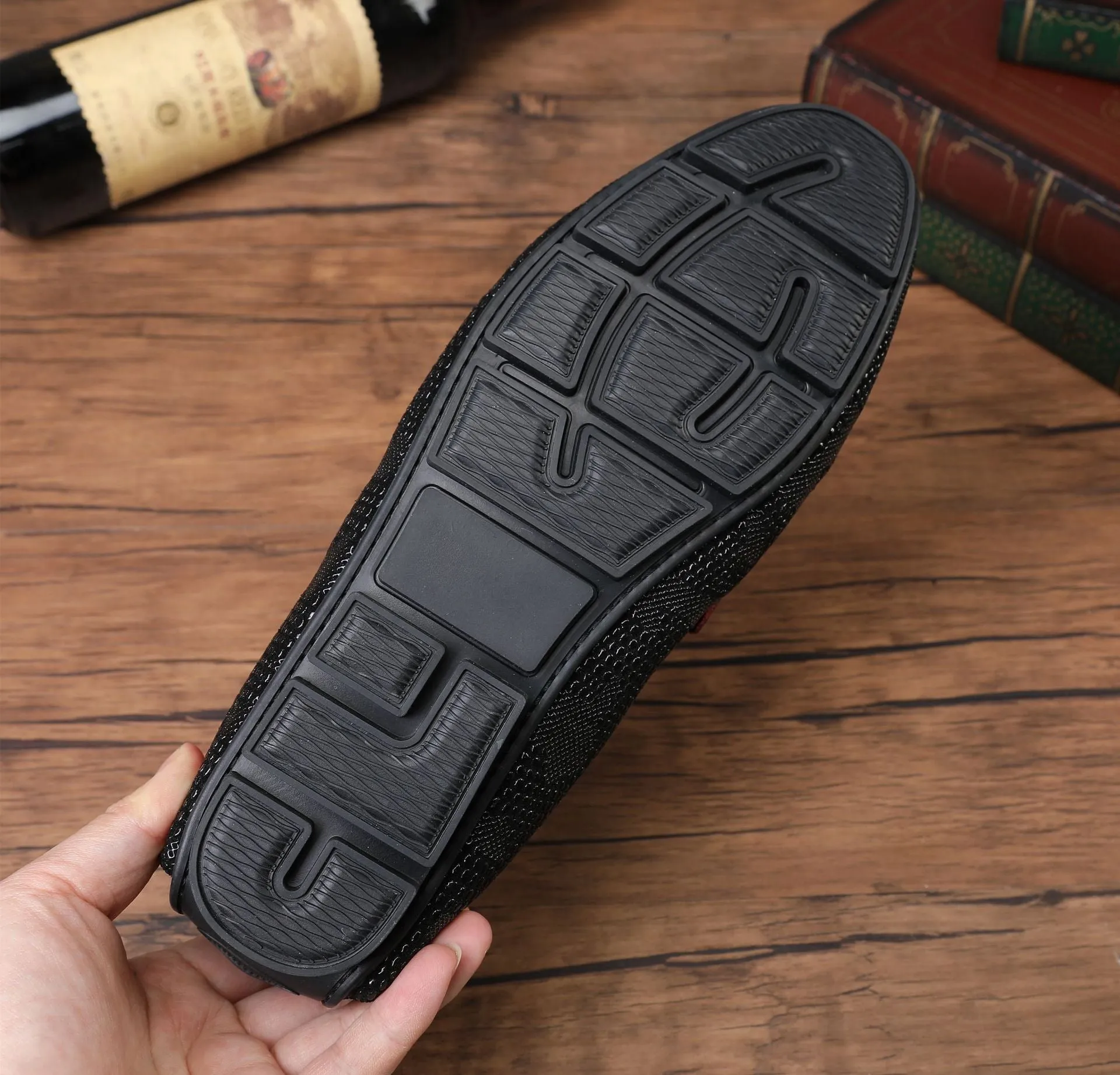 Men's Slip-on Driving Casual Shiny Leather Loafers