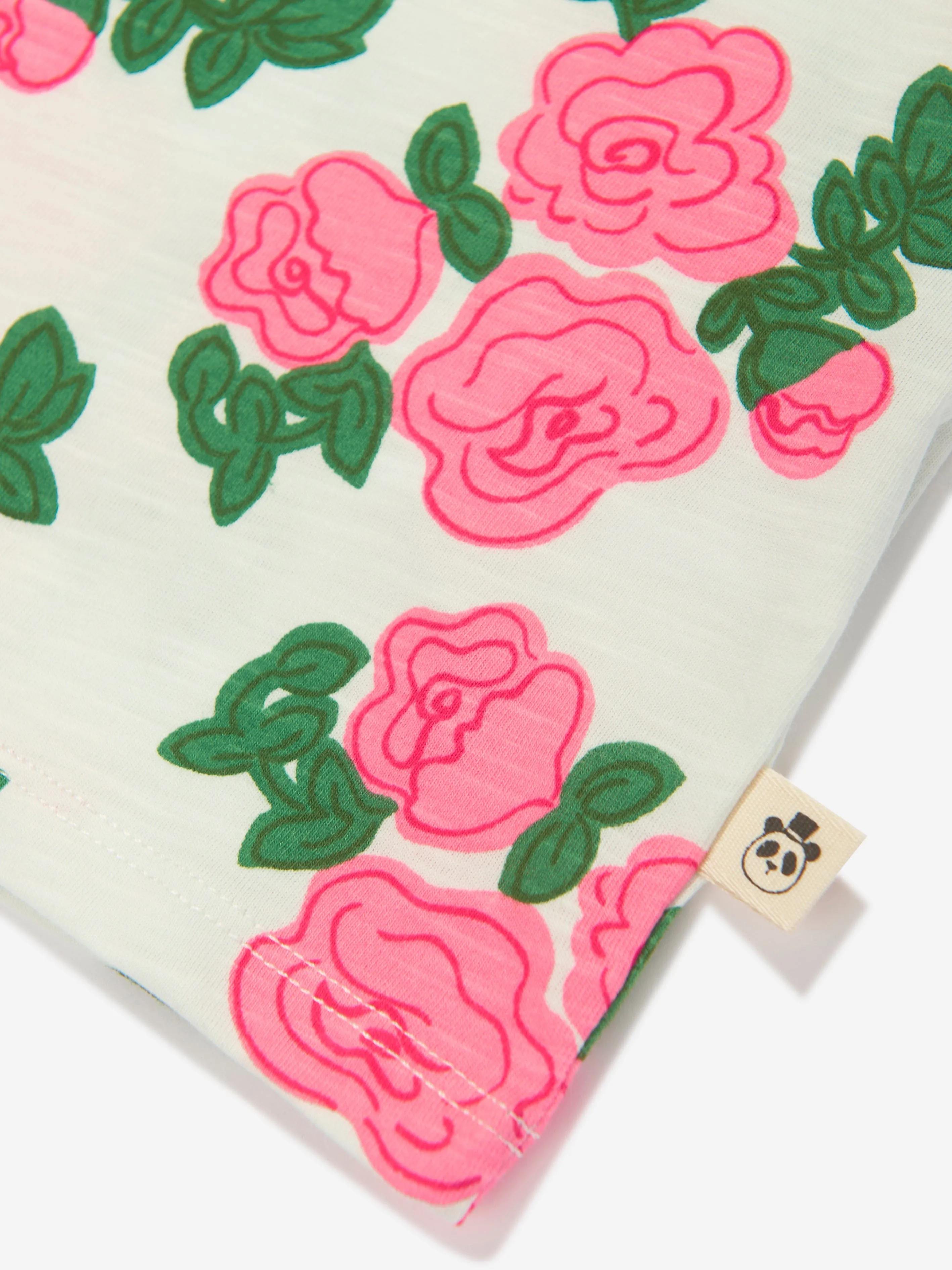 Mini Rodini Girls Rose Print T-Shirt in Pink