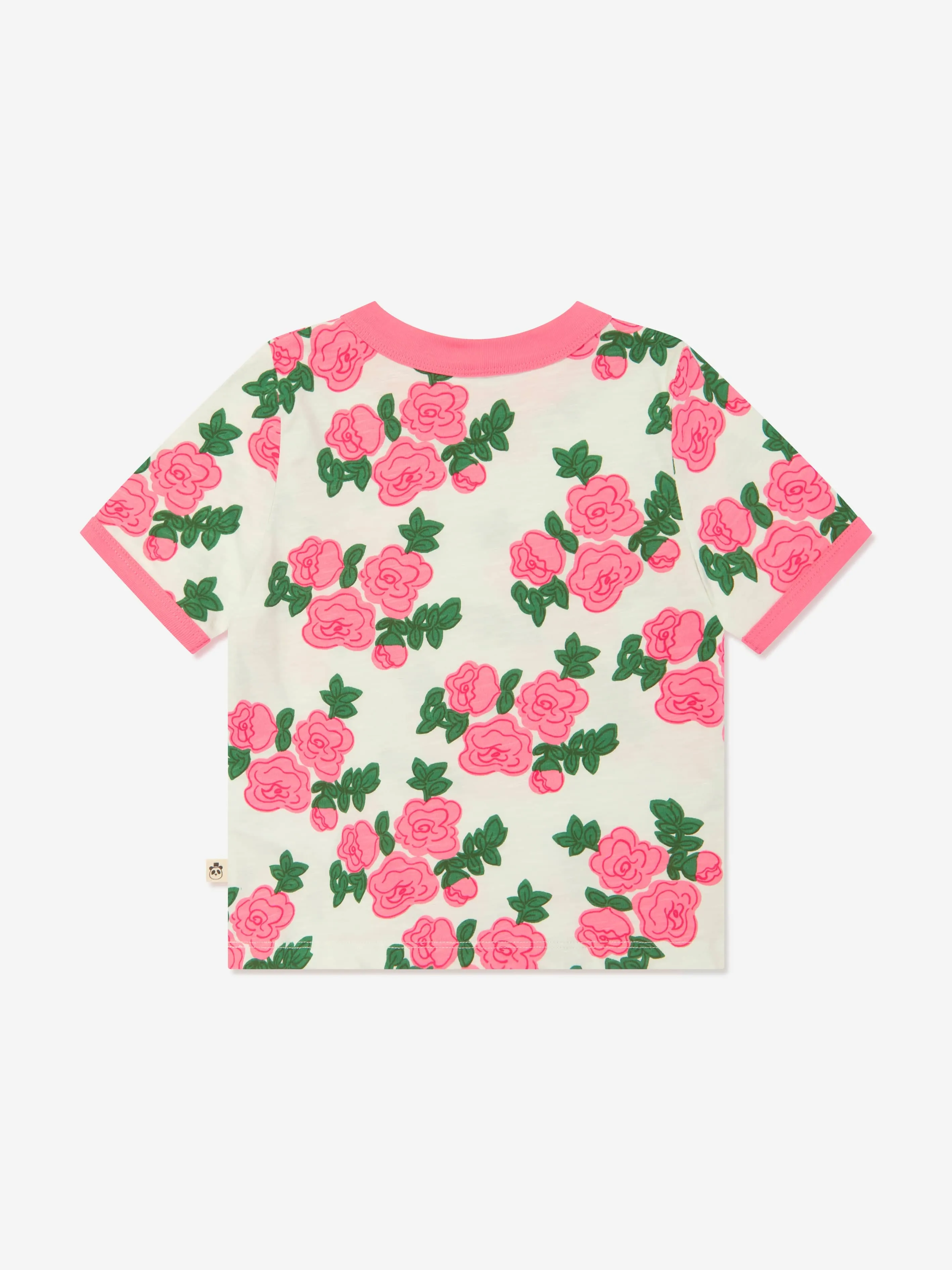 Mini Rodini Girls Rose Print T-Shirt in Pink