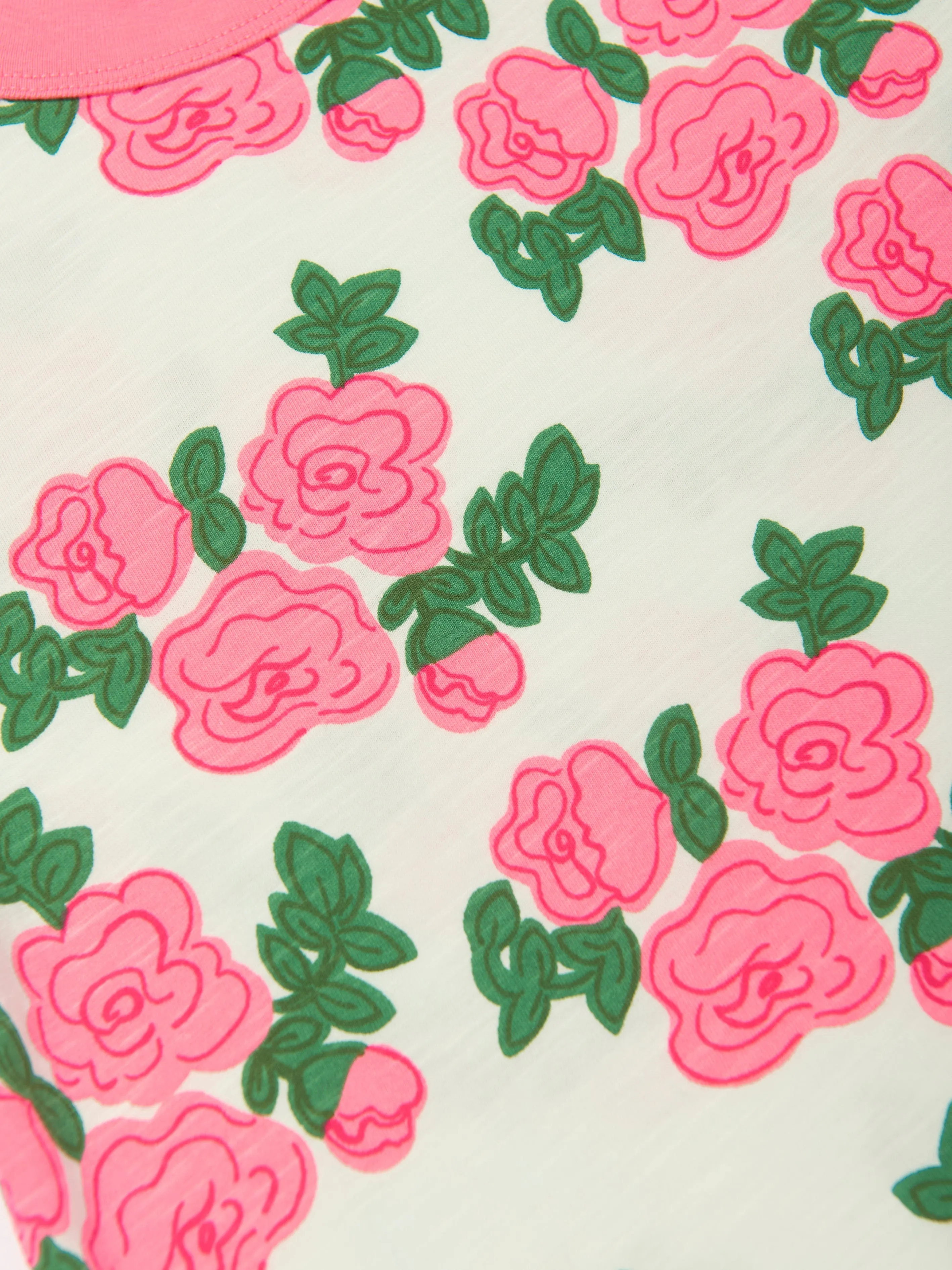 Mini Rodini Girls Rose Print T-Shirt in Pink
