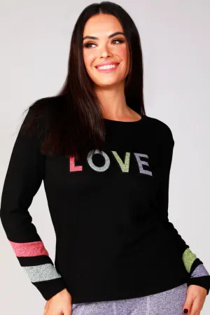 Multi Love LS  Crew Top