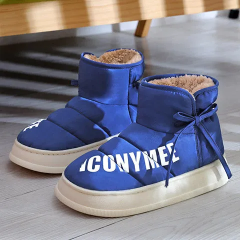 Owlkay Women's High-Top Fashion Anti-slip Warm Cotton Shoes