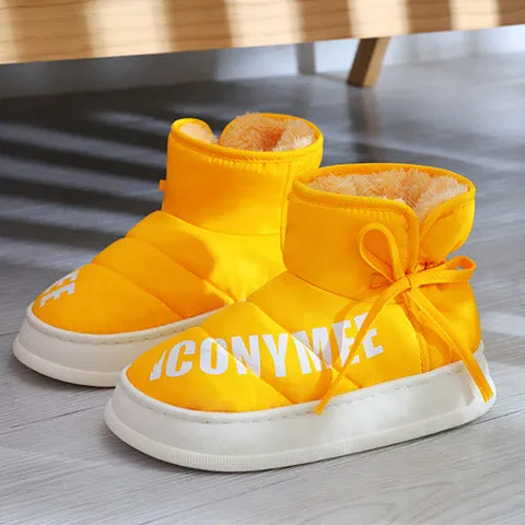 Owlkay Women's High-Top Fashion Anti-slip Warm Cotton Shoes