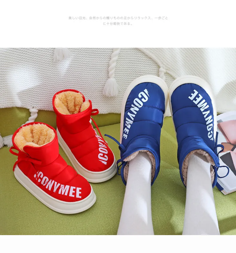 Owlkay Women's High-Top Fashion Anti-slip Warm Cotton Shoes