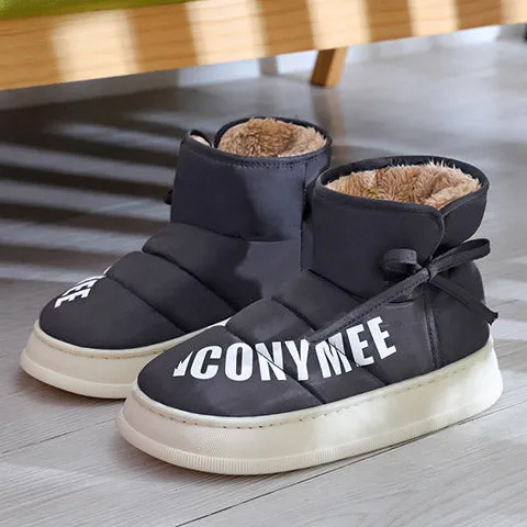 Owlkay Women's High-Top Fashion Anti-slip Warm Cotton Shoes