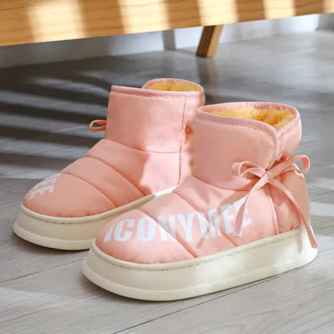 Owlkay Women's High-Top Fashion Anti-slip Warm Cotton Shoes