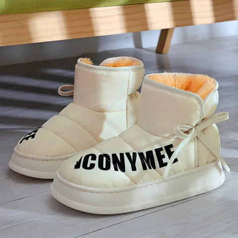 Owlkay Women's High-Top Fashion Anti-slip Warm Cotton Shoes