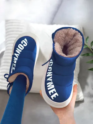 Owlkay Women's High-Top Fashion Anti-slip Warm Cotton Shoes