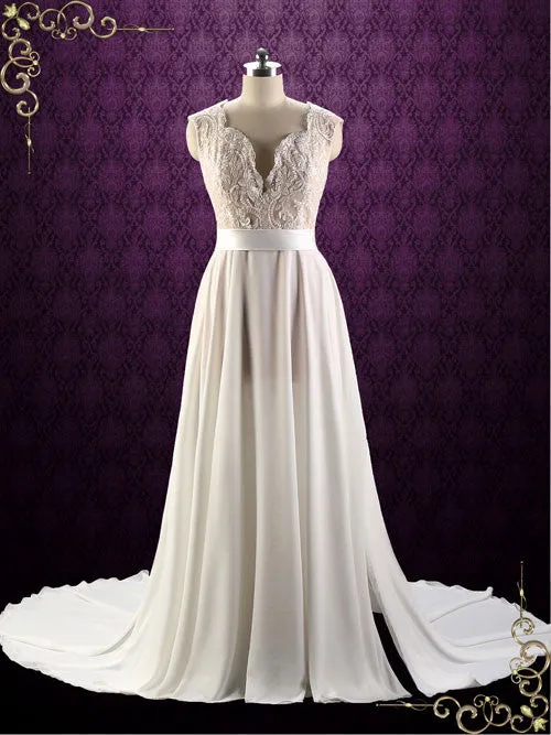 Ready to Wear Destination Beach Wedding Dress with Side Slit | GAYLE