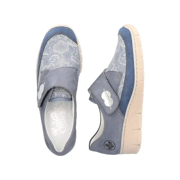 Rieker Women's Velcro Stretch Loafers- Blue