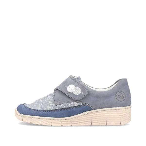 Rieker Women's Velcro Stretch Loafers- Blue