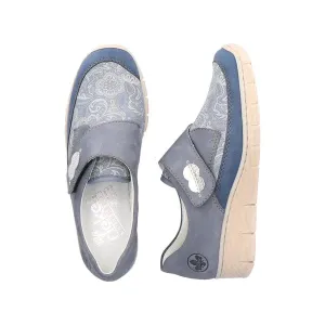 Rieker Women's Velcro Stretch Loafers- Blue