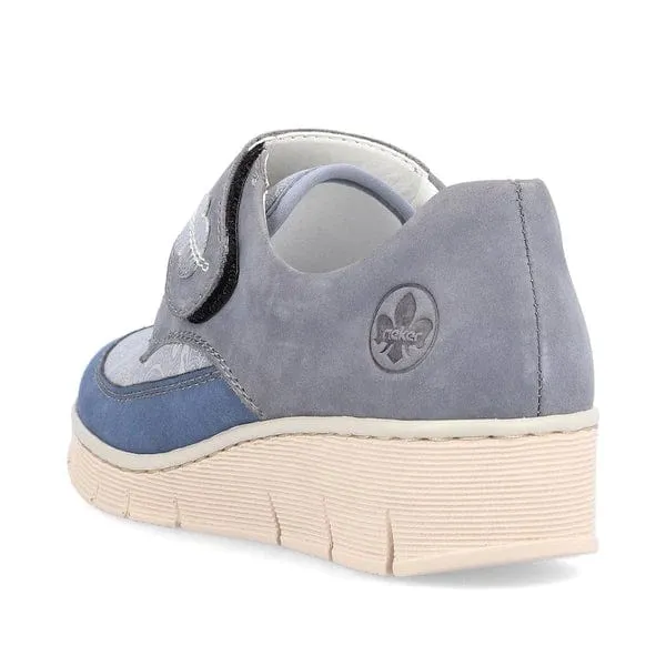 Rieker Women's Velcro Stretch Loafers- Blue