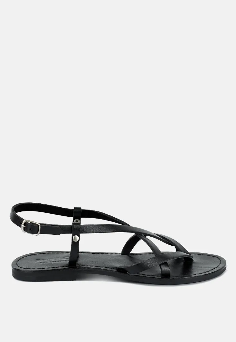 Rita Strappy Flat Leather Sandals