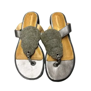 Sandals Flip Flops By Corso Como In Silver, Size: 8