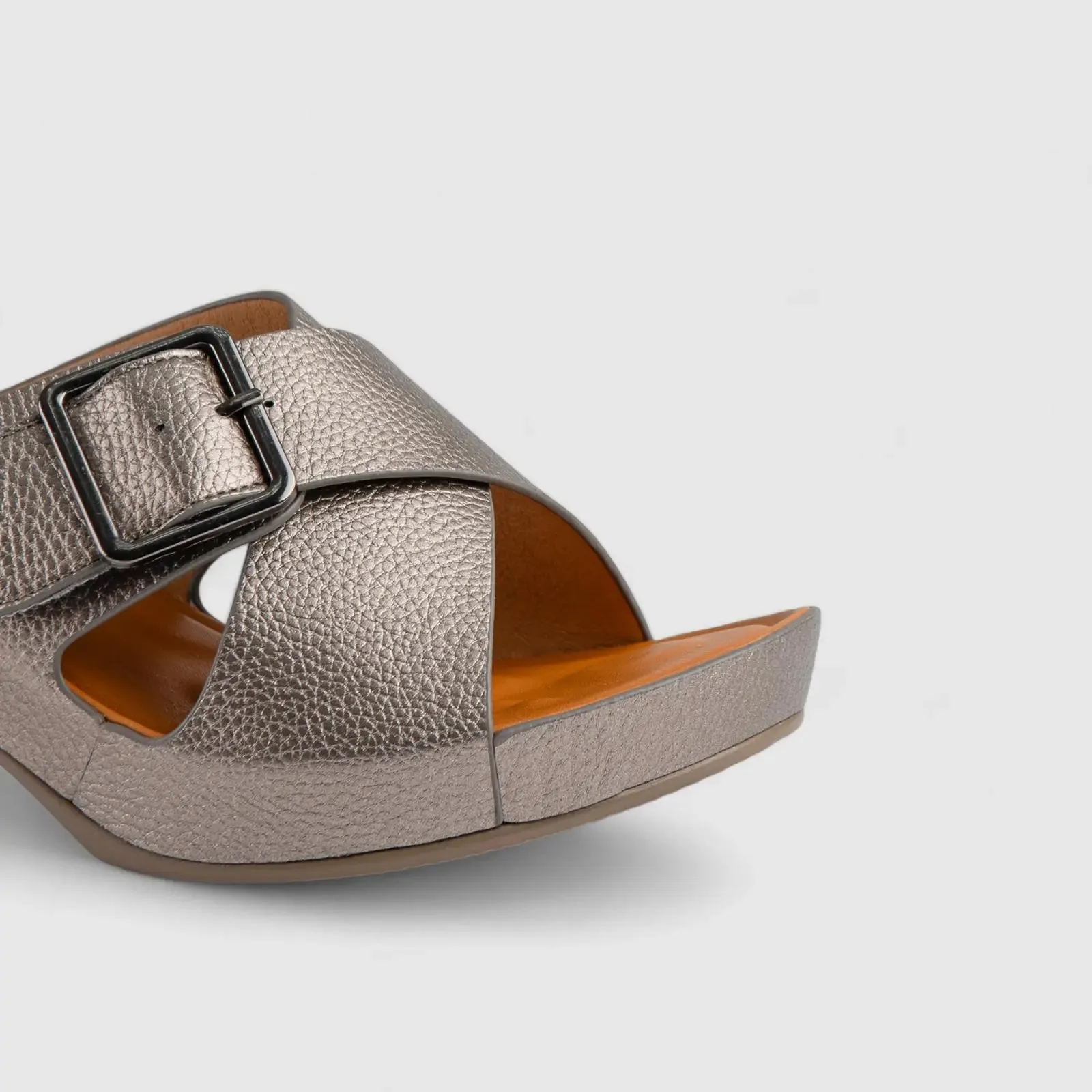 Soft Style Caden Push In Block Heel Sandal Pewter 0149