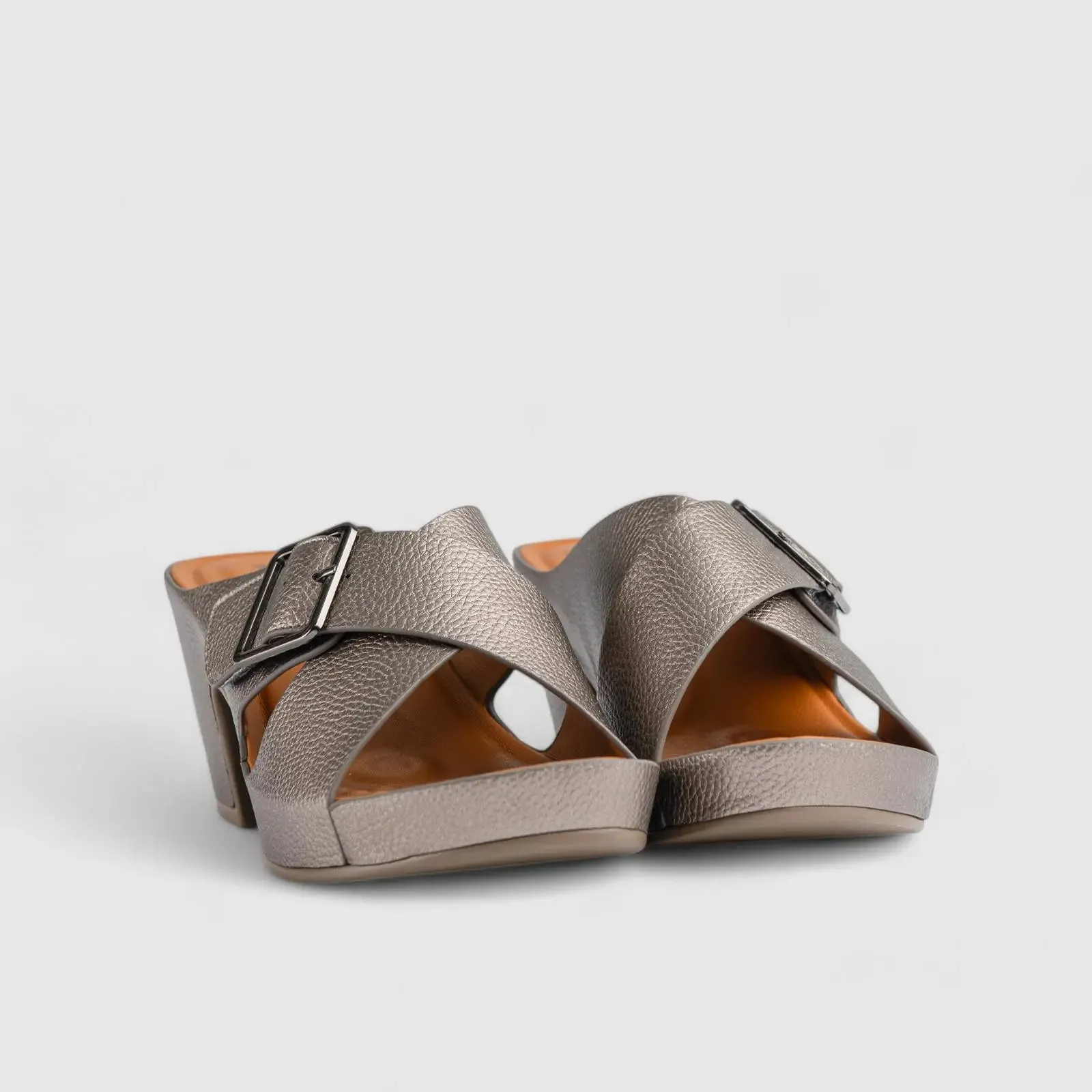 Soft Style Caden Push In Block Heel Sandal Pewter 0149