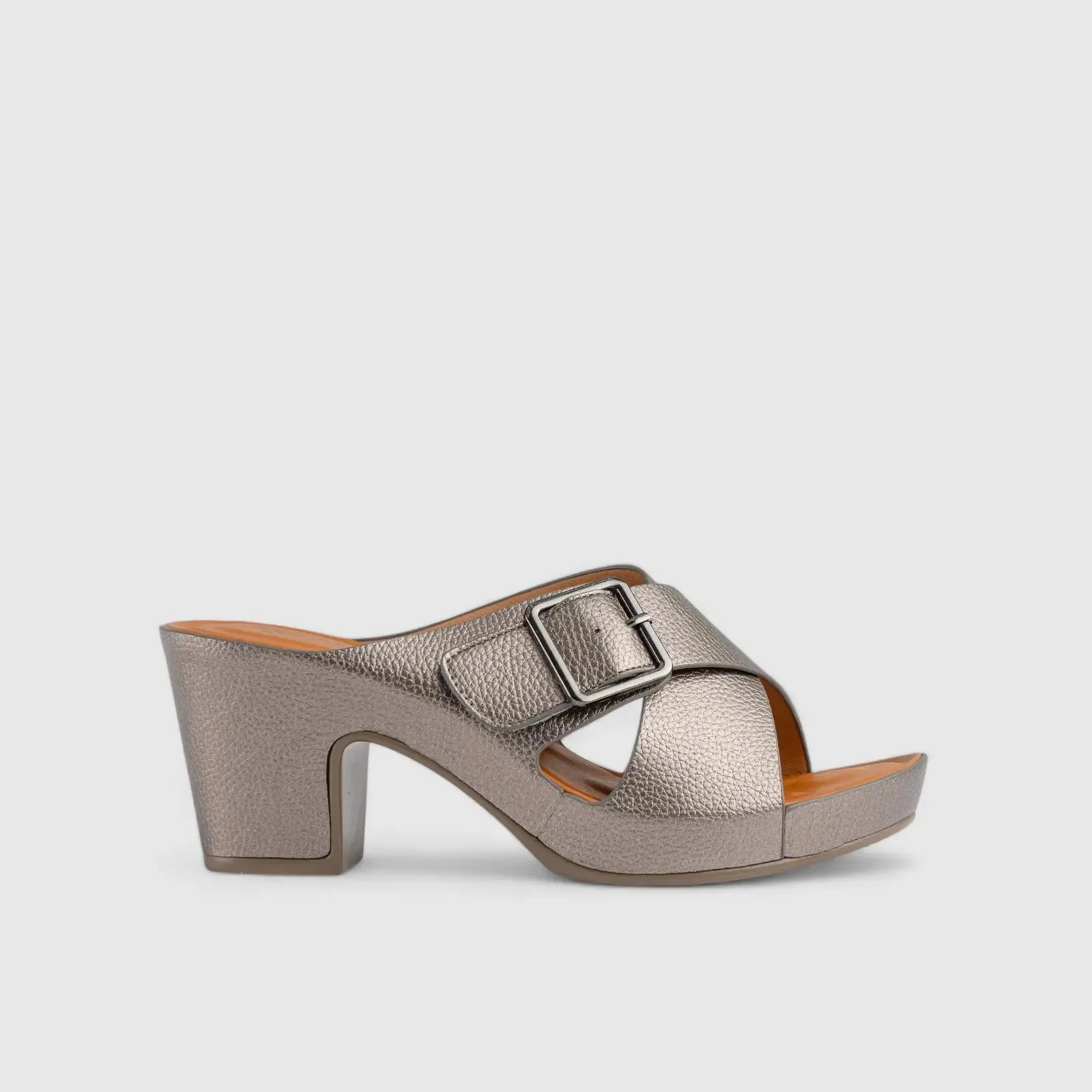 Soft Style Caden Push In Block Heel Sandal Pewter 0149