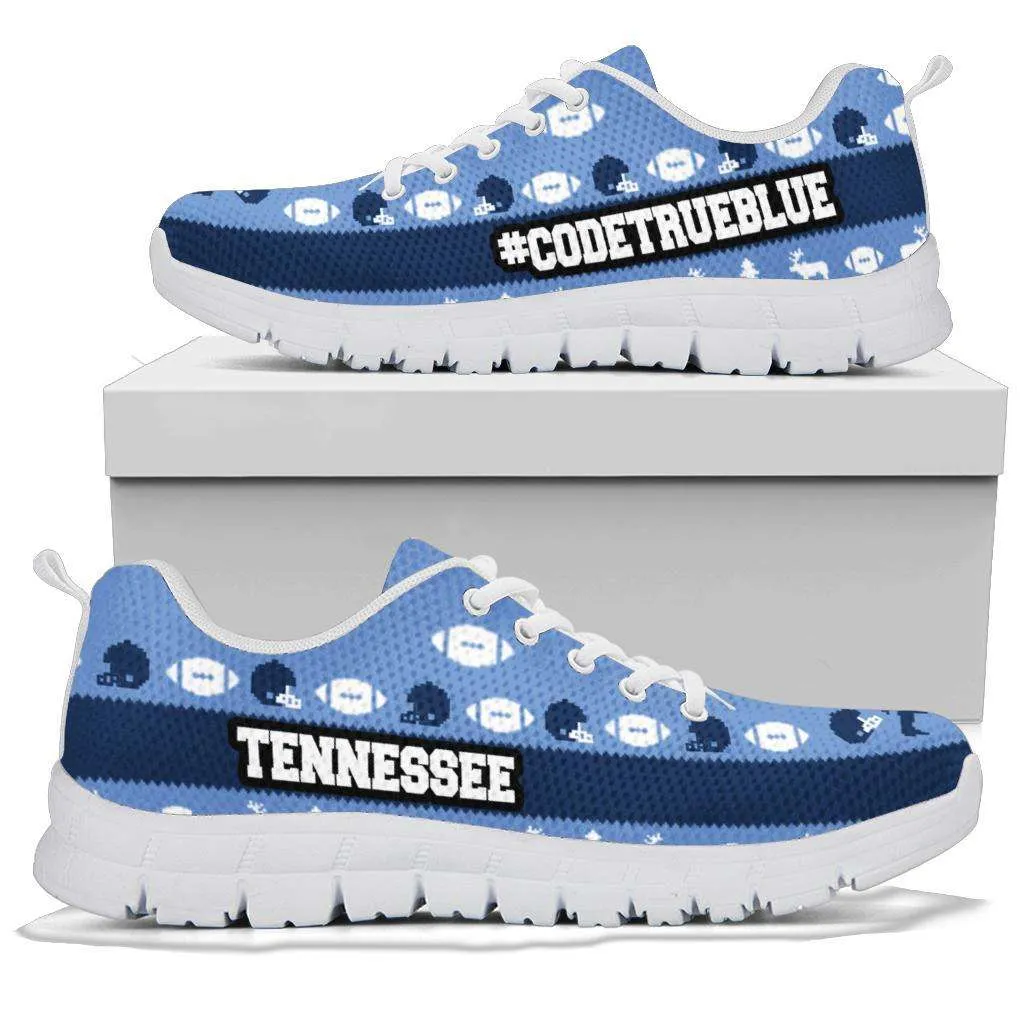 Tennessee Blue #CodeTrueBlue Football Fans Ugly Christmas Sweater style Running Shoes