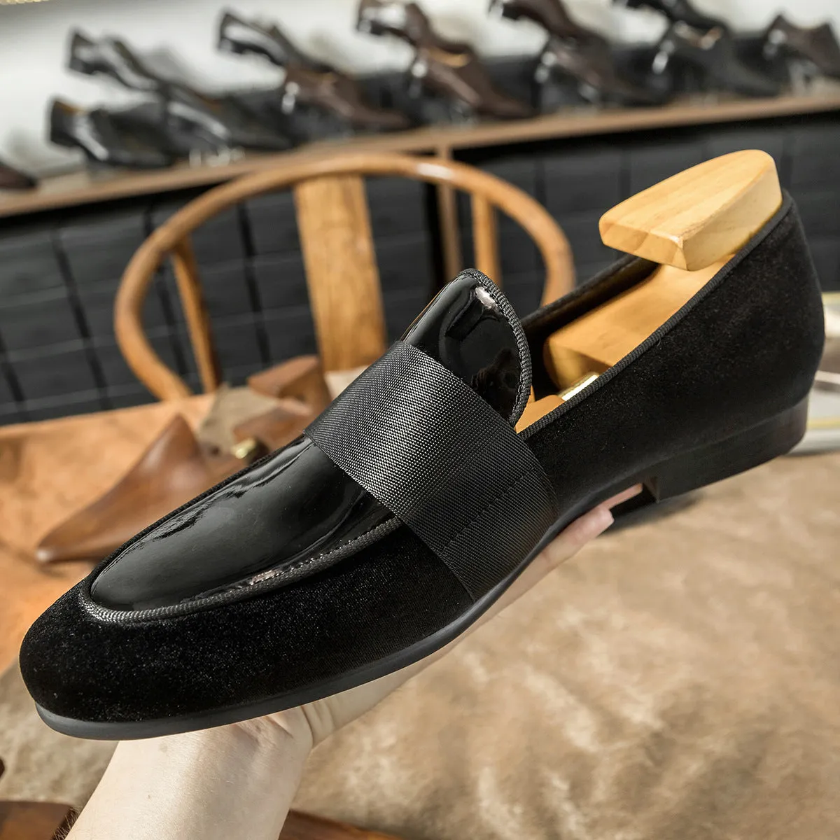 Velvet Leather Loafers Business Casual Shoes