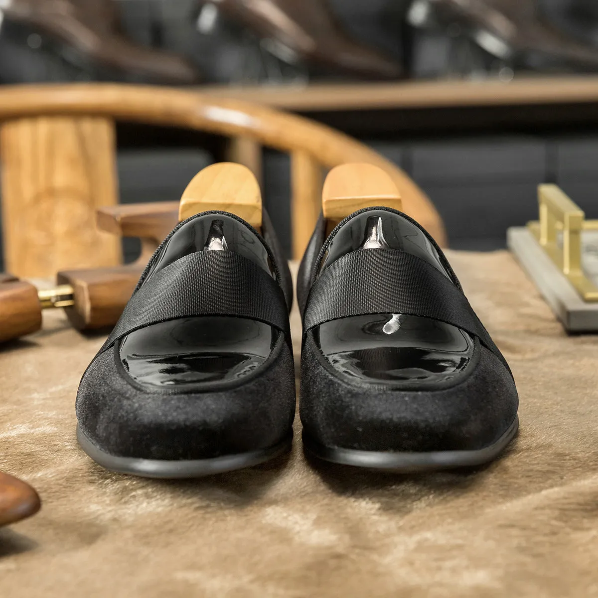 Velvet Leather Loafers Business Casual Shoes