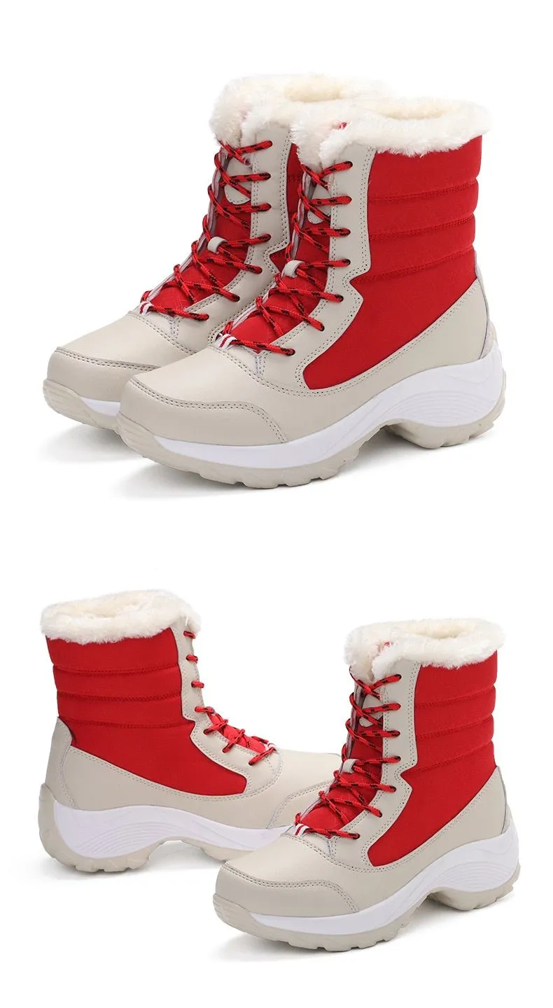 Women Boots Waterproof Winter Shoes Women Snow Boots Platform Keep Warm Ankle Winter Boots With Thick Fur Heels Botas Mujer
