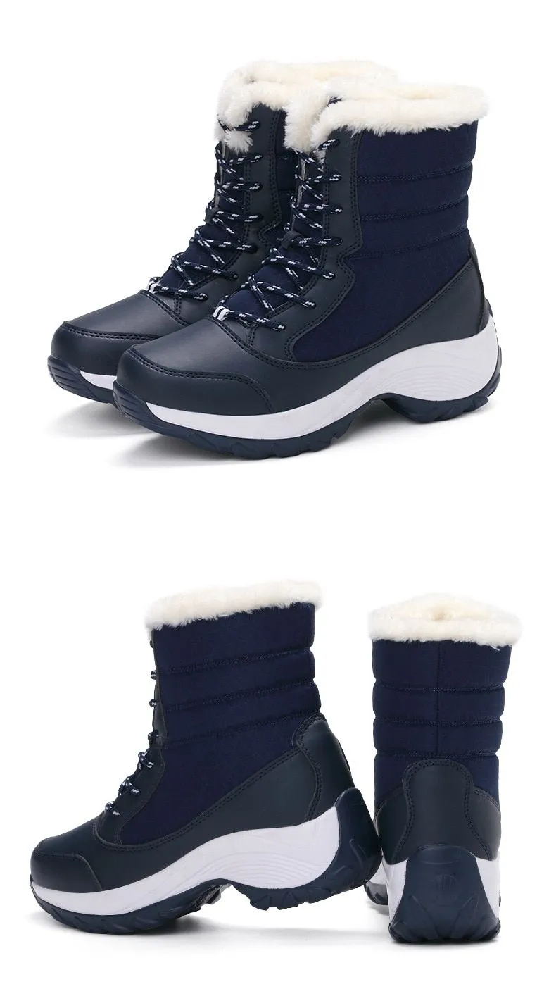 Women Boots Waterproof Winter Shoes Women Snow Boots Platform Keep Warm Ankle Winter Boots With Thick Fur Heels Botas Mujer