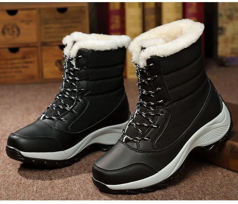 Women Boots Waterproof Winter Shoes Women Snow Boots Platform Keep Warm Ankle Winter Boots With Thick Fur Heels Botas Mujer