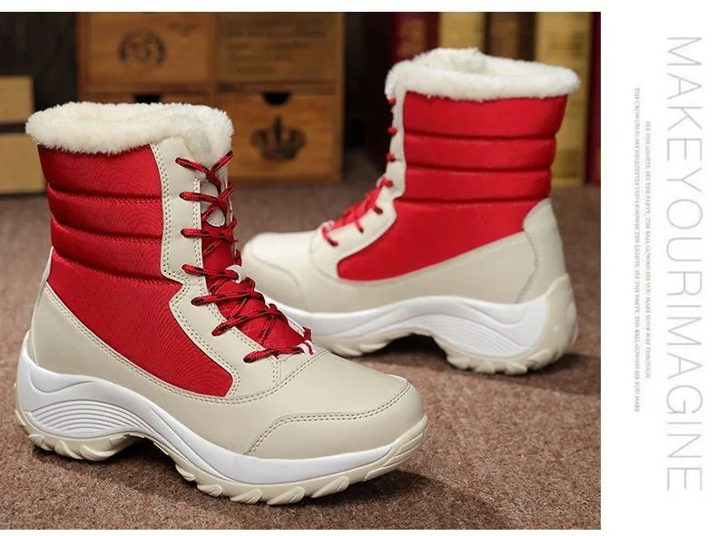 Women Boots Waterproof Winter Shoes Women Snow Boots Platform Keep Warm Ankle Winter Boots With Thick Fur Heels Botas Mujer