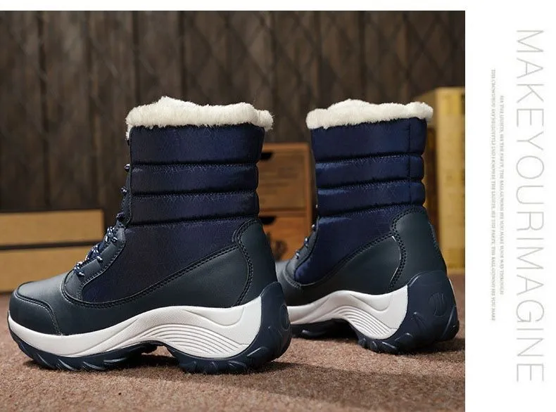 Women Boots Waterproof Winter Shoes Women Snow Boots Platform Keep Warm Ankle Winter Boots With Thick Fur Heels Botas Mujer