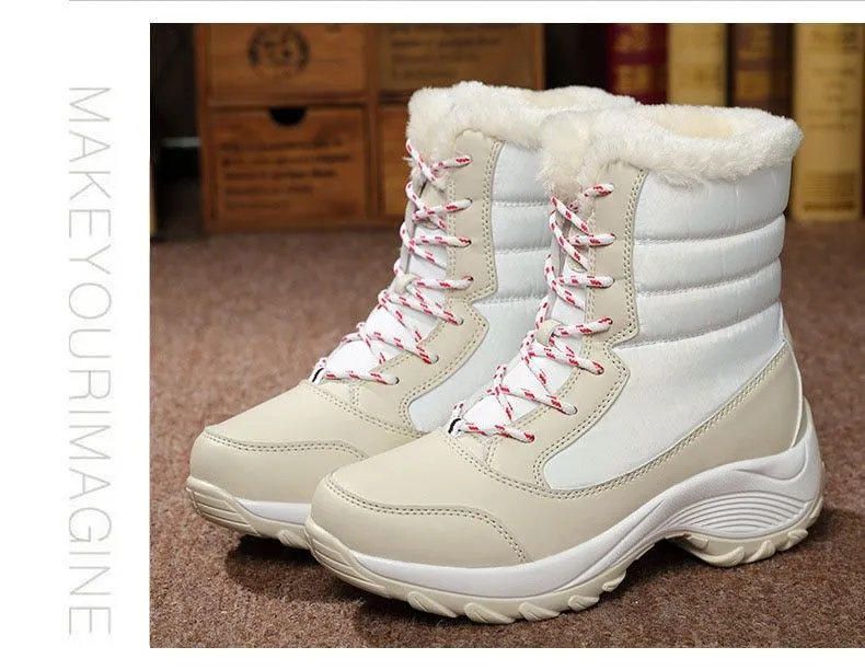 Women Boots Waterproof Winter Shoes Women Snow Boots Platform Keep Warm Ankle Winter Boots With Thick Fur Heels Botas Mujer