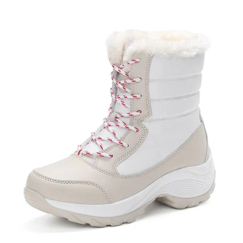 Women Boots Waterproof Winter Shoes Women Snow Boots Platform Keep Warm Ankle Winter Boots With Thick Fur Heels Botas Mujer