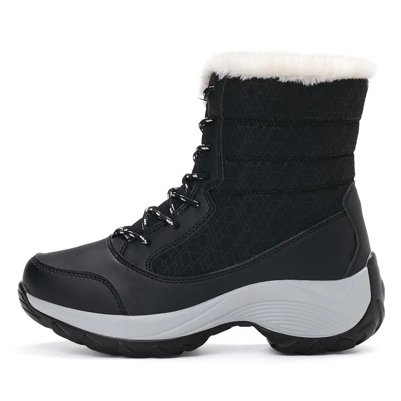Women Boots Waterproof Winter Shoes Women Snow Boots Platform Keep Warm Ankle Winter Boots With Thick Fur Heels Botas Mujer