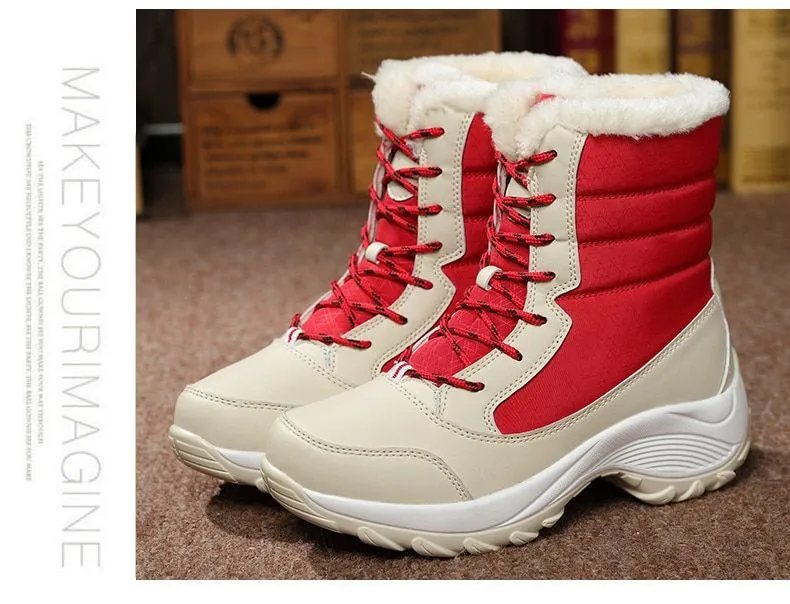 Women Boots Waterproof Winter Shoes Women Snow Boots Platform Keep Warm Ankle Winter Boots With Thick Fur Heels Botas Mujer
