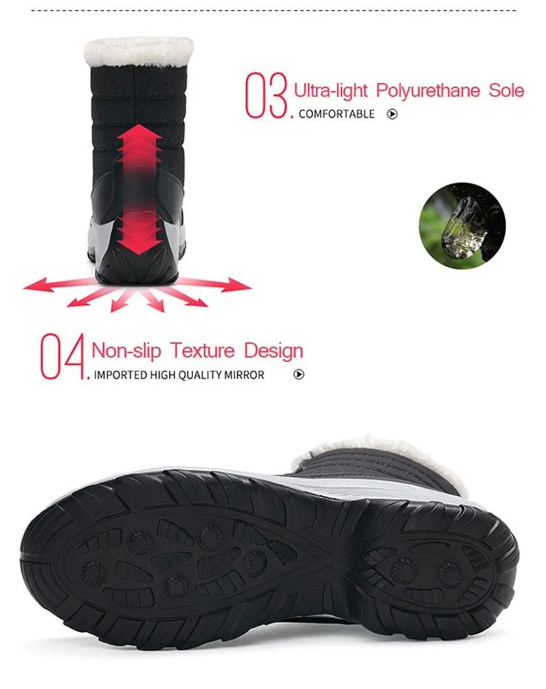Women Boots Waterproof Winter Shoes Women Snow Boots Platform Keep Warm Ankle Winter Boots With Thick Fur Heels Botas Mujer