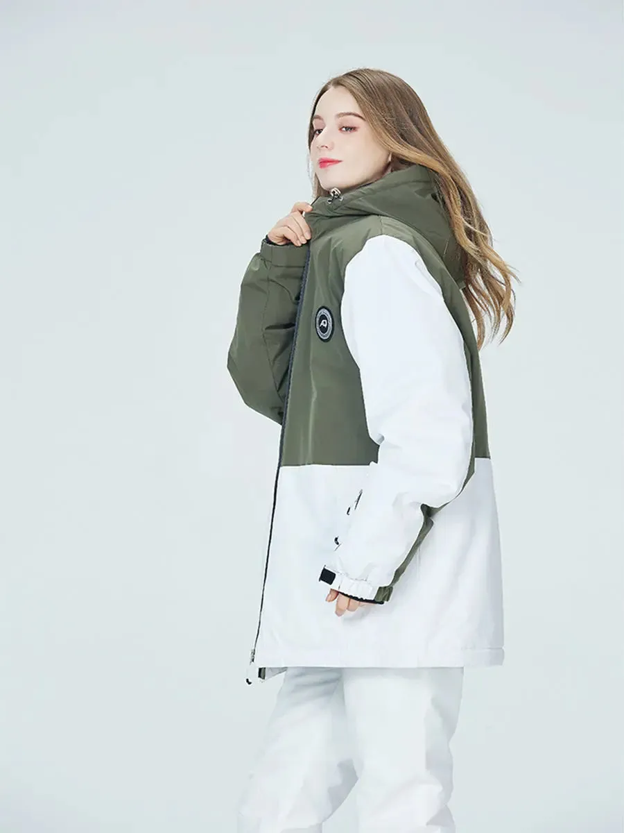 Women Utility Jacket Outdoor Insulated Patchwork Snow Jacket