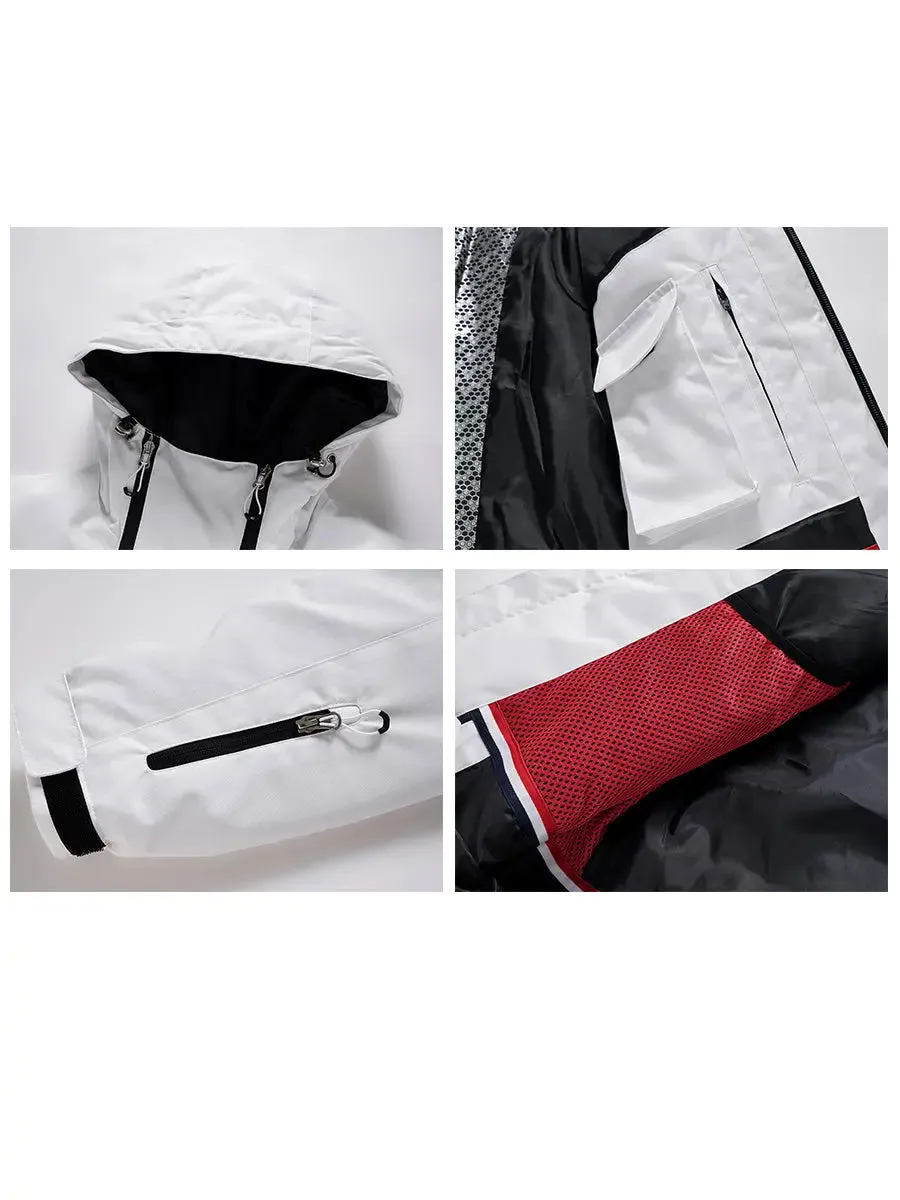 Women Utility Jacket Outdoor Insulated Patchwork Snow Jacket