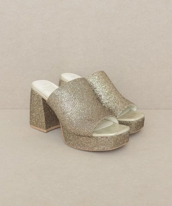 Womens Shoes Style No. Crystal - Sparkling Platform Slide