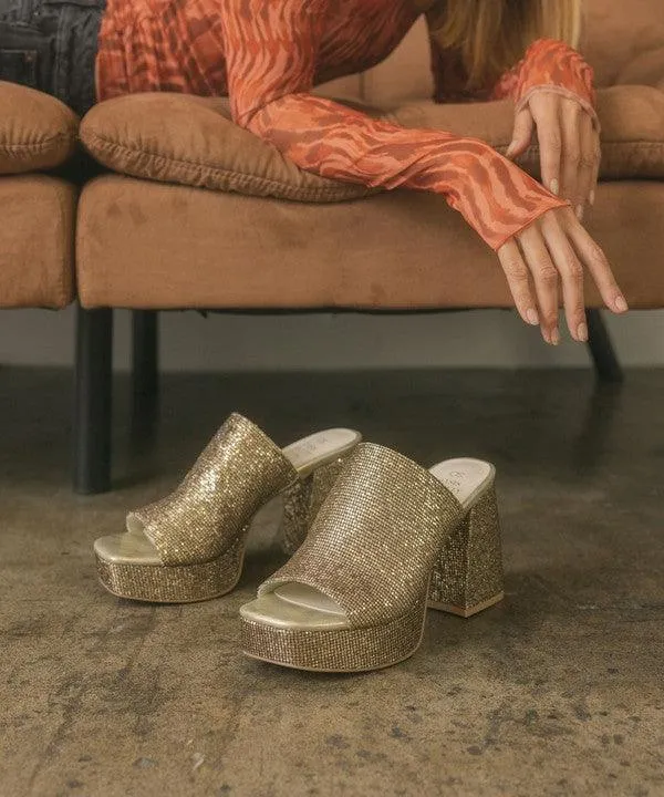 Womens Shoes Style No. Crystal - Sparkling Platform Slide
